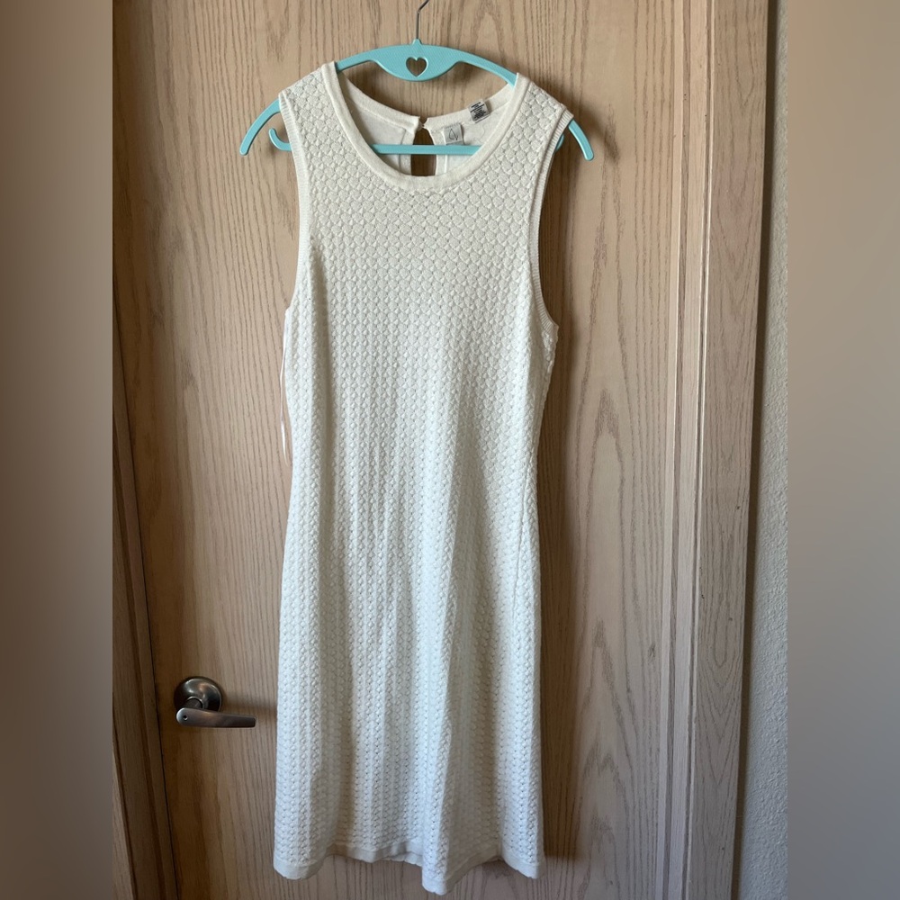 Joie White Heavy Knit Sleeveless Midi Dress NEW